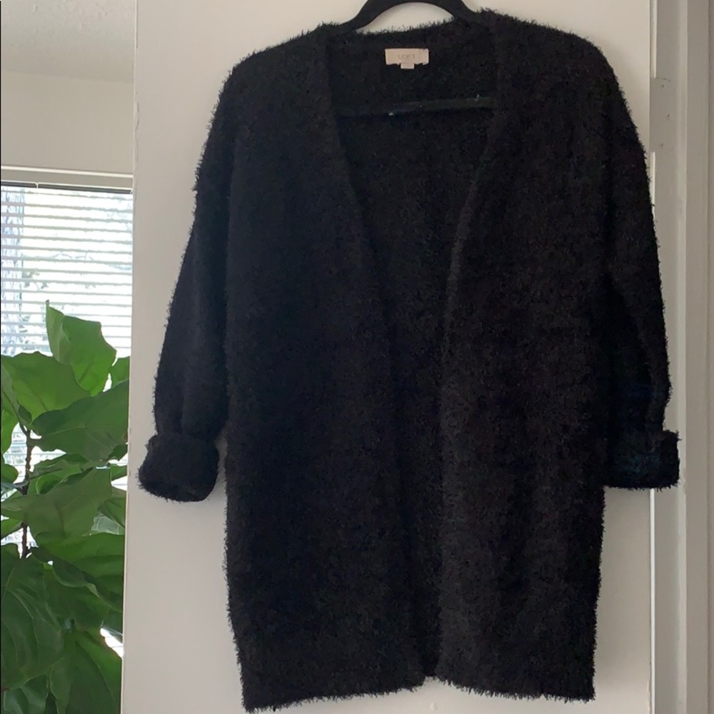 Fuzzy black cardi